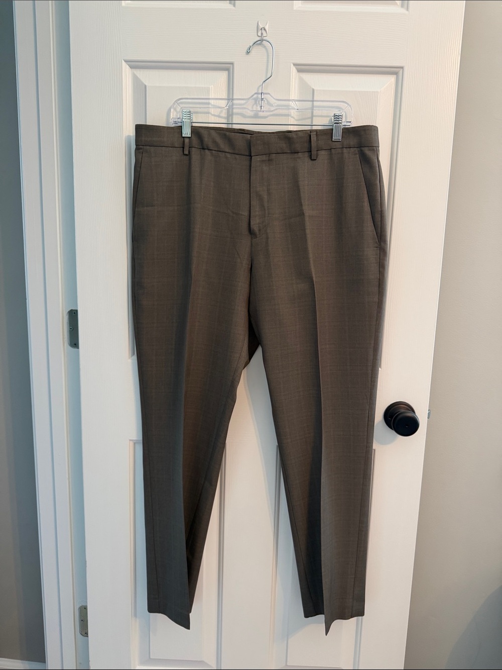 Perry Ellis Men's Olive-Toned Dress Pants